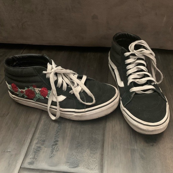 rose embroidered vans